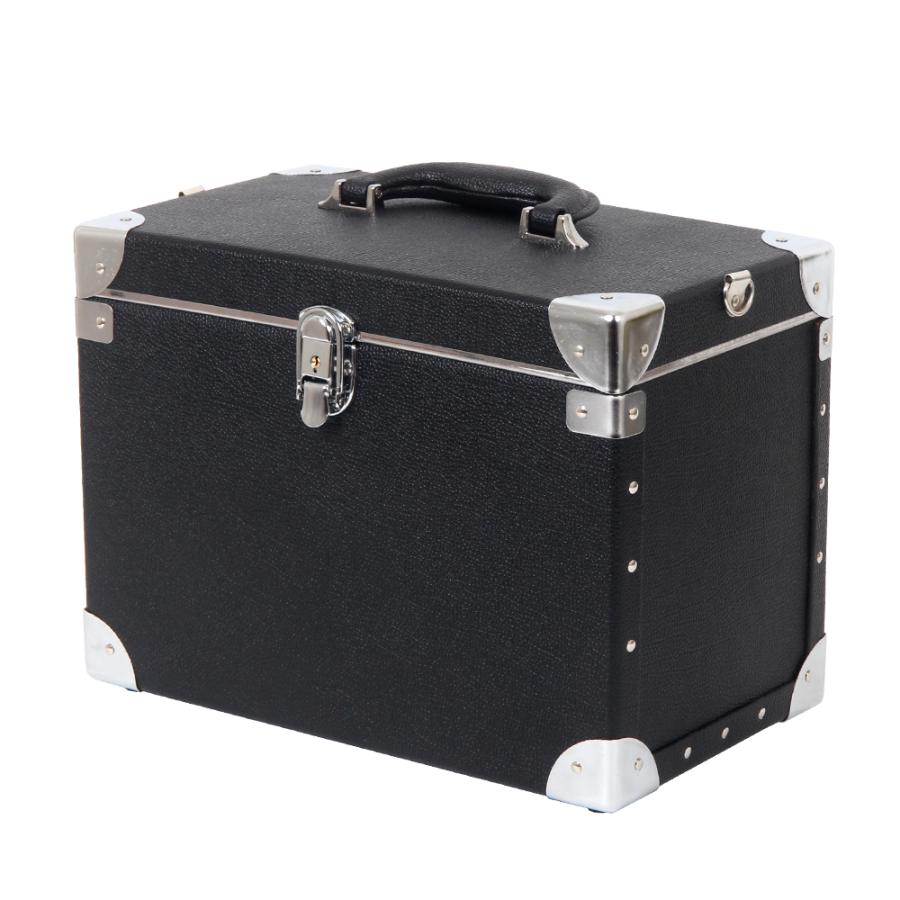 メイクボックス トランク 収納 三段 3段収納 黒 ボックス ケース 大