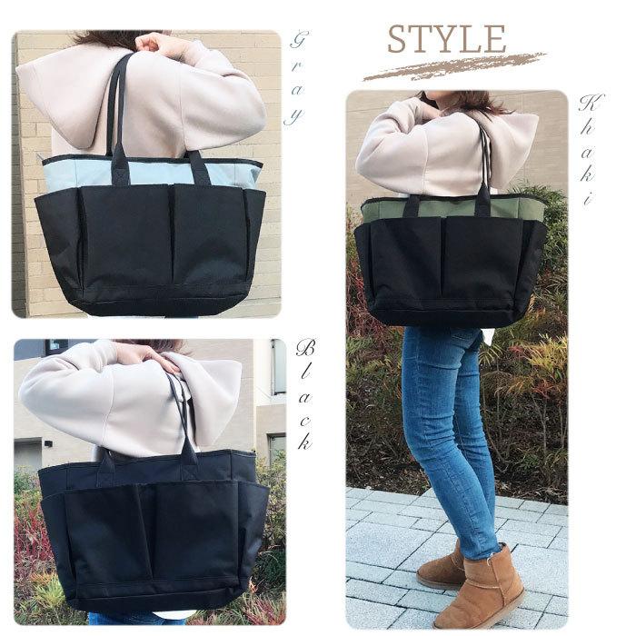 トートバッグ 横型トートバッグ カジュアル 無地 サブバッグ 大容量 多機能 マザーズバッグ ポケット 公園 ジム 使いやすい 4911 |  | 09