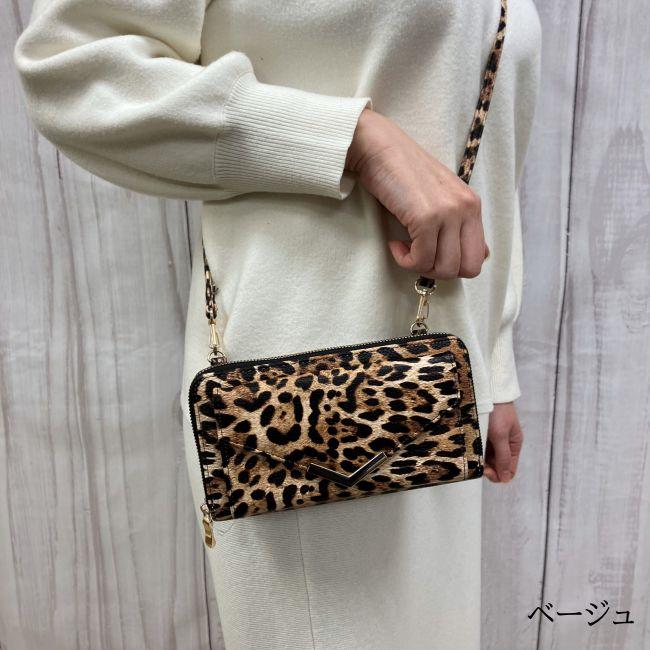 ショルダーバッグお財布ショルダーミニショルダー通帳ケースバッグインバッグ シンプル旅行トラベルイベントフェスレオパードヒョウ柄アニマル4925 |  | 02