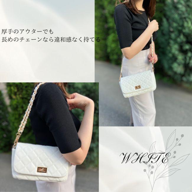 ショルダー 長財布が入るキルティング白黒チェーンバッグレディースおしゃれかわいい大人きれいめ大きめ2WAY肩掛け韓国トレンド10代20代30代40代50代7682 |  | 03