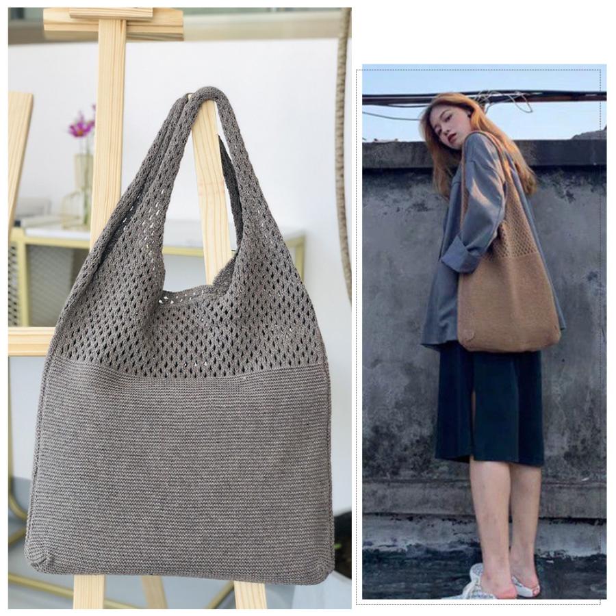 トートバッグ 編みバッグ かごバッグ ショルダー おしゃれ バッグ 肩掛けバッグ ニットバッグ レディース トート | ブランド登録なし | 07