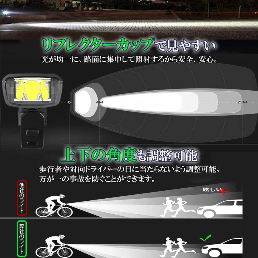 自転車 ライト USB 充電式 自転車用ライト 最強 LED ライト IPX4 防水 工具不要 簡単着脱 テールライト 付属 | ブランド登録なし | 04