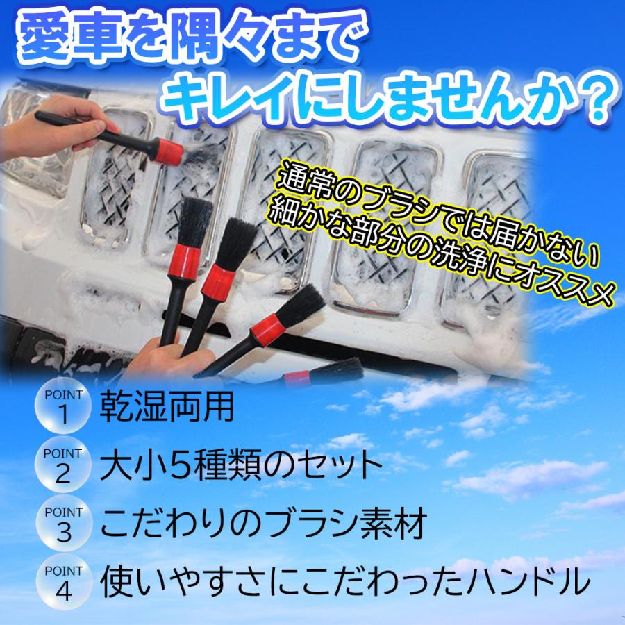 洗車ブラシ ５本セット ディティール ブラシ タイヤ ホイール 外装 細かい 清掃 車 掃除 クリーニング 洗浄 お得なキャンペーンを実施中 カー用品 汚れ