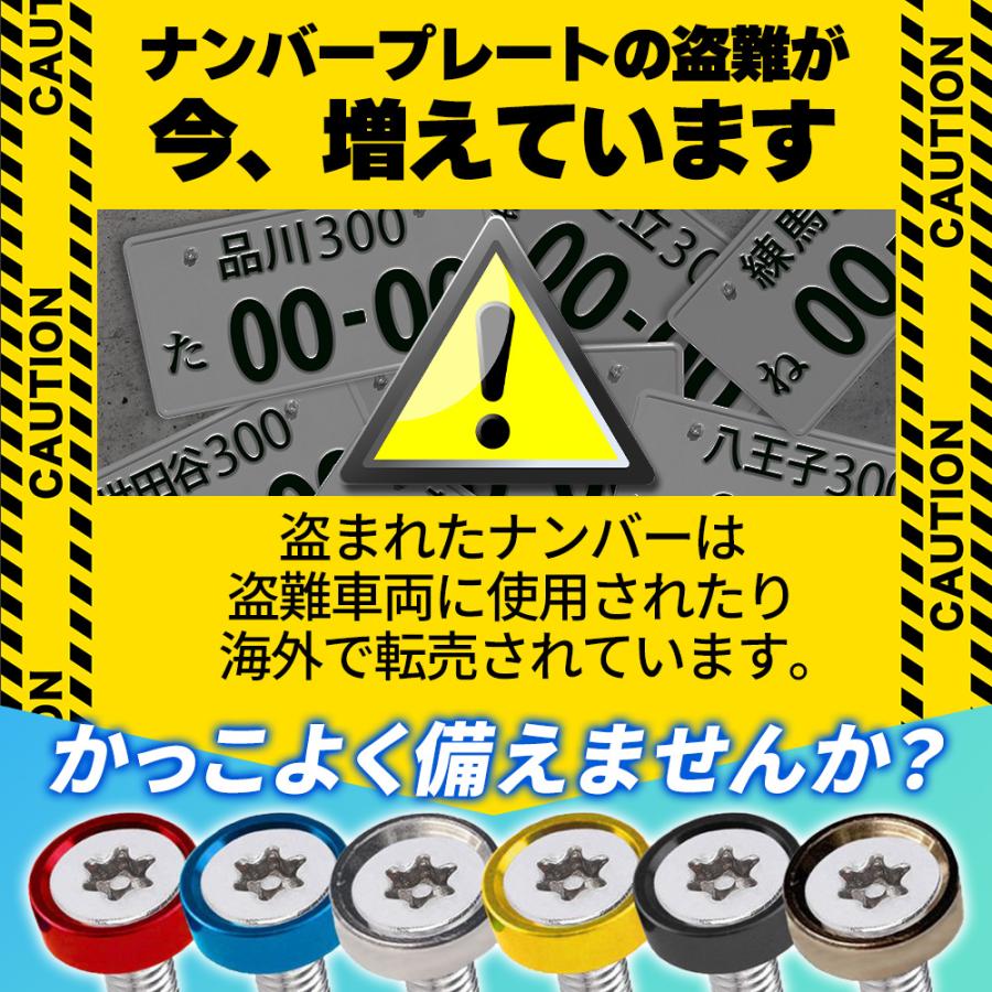 ナンバープレート ボルト 盗難防止 ４本セット トルクスネジ ワッシャー レンチ付き |  | 06