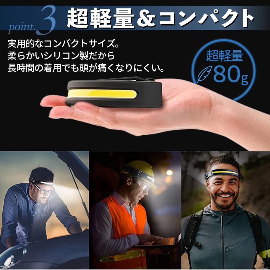 ヘッドライト 充電式 ヘッドランプ 最強 ルーメン 懐中電灯 ワークライト  LED COB  軽量 手差しセンサー 防水 ハンズフリー 超強力 作業灯 アウトドア | ブランド登録なし | 07