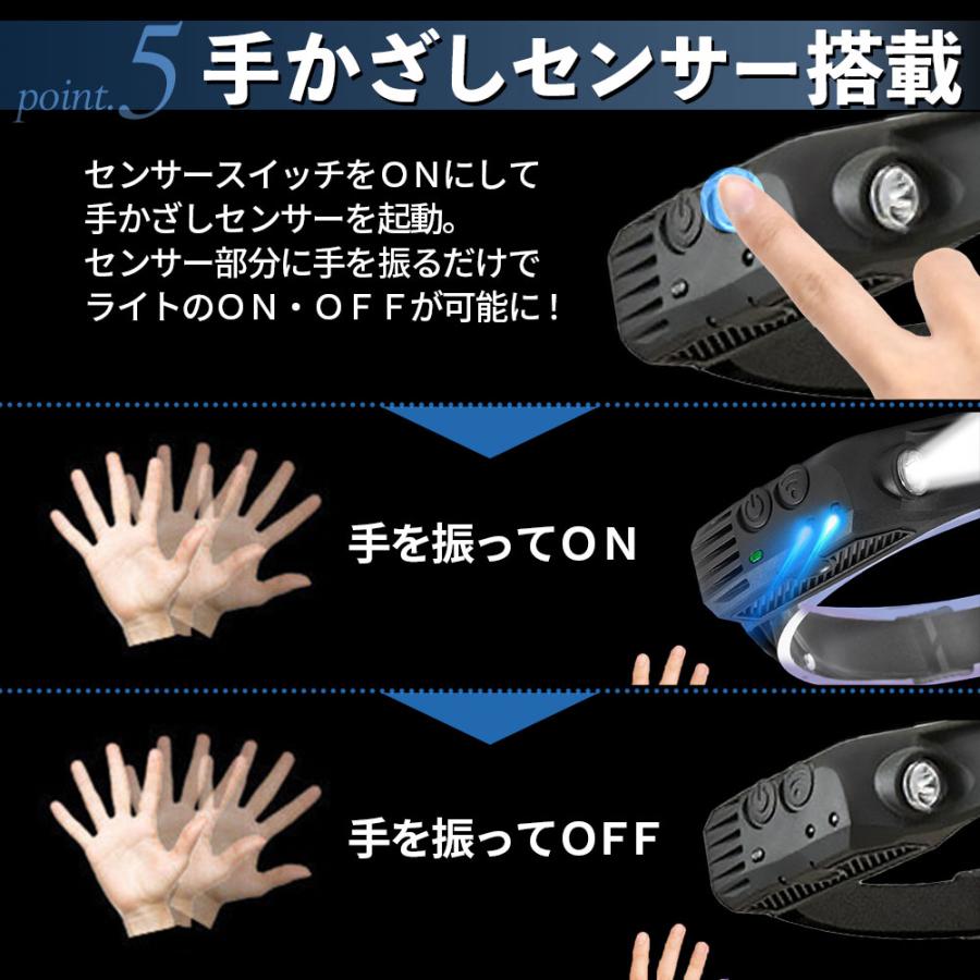 ヘッドライト 充電式 ヘッドランプ 最強 ルーメン 懐中電灯 ワークライト  LED COB  軽量 手差しセンサー 防水 ハンズフリー 超強力 作業灯 アウトドア | ブランド登録なし | 09