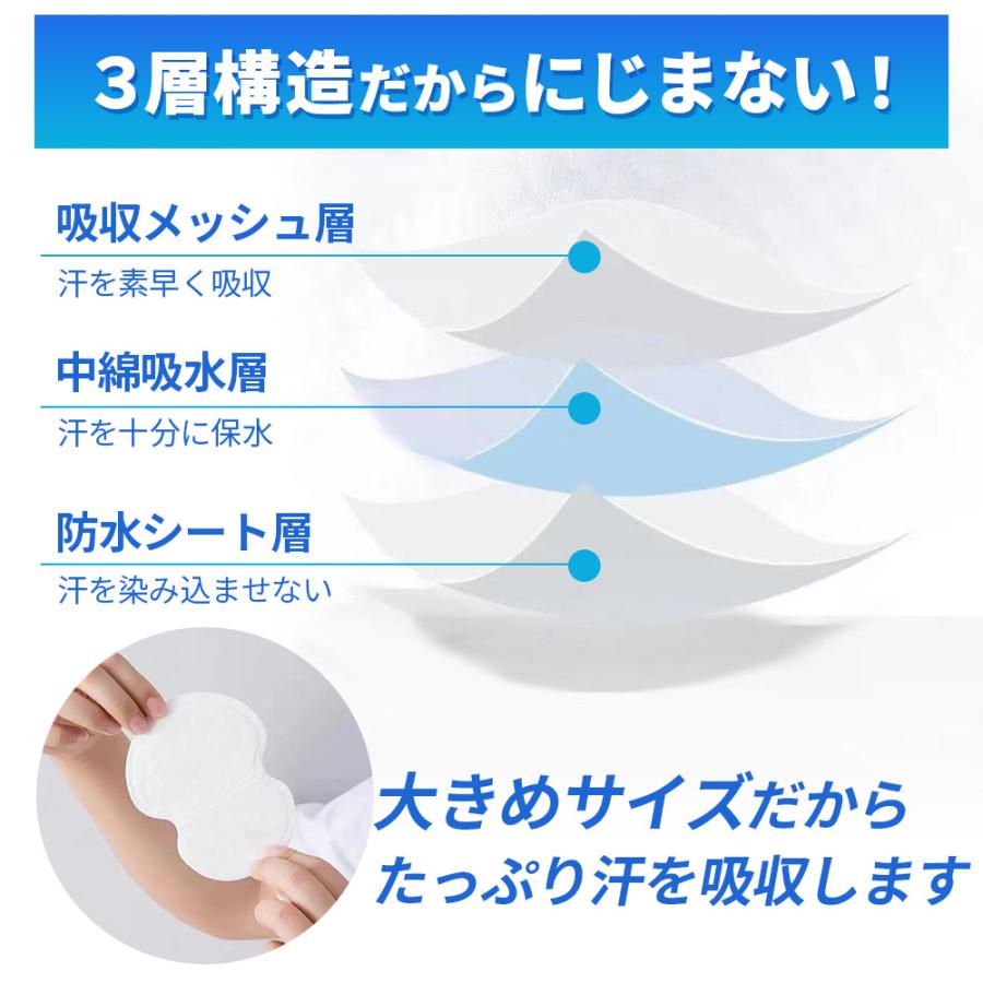 脇汗パッド メンズ 脇汗シート ワキ汗パッド 汗取りパッド 汗取りシート 脇汗シート メンズ レディース インナー  30日分 60枚セット | ブランド登録なし | 03