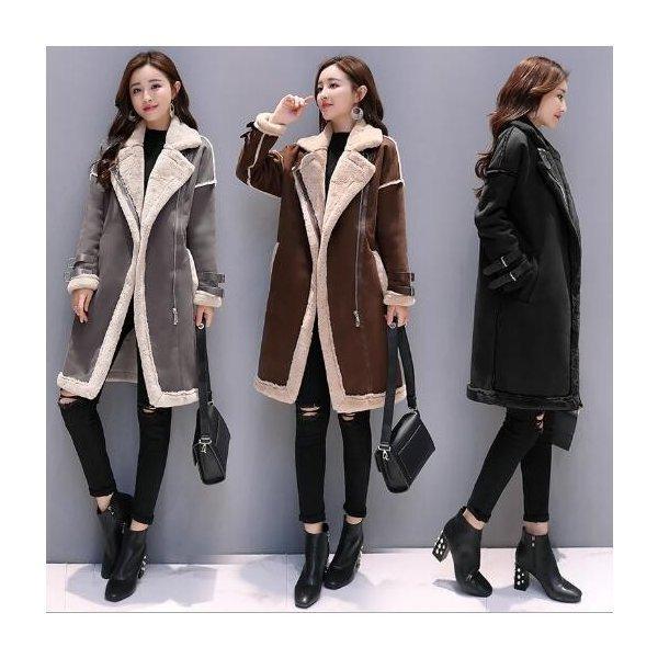 ムートンコート ロング丈 ファーコート トレンチコート スエード コート レディース ロングコート マキシ丈 チュニック