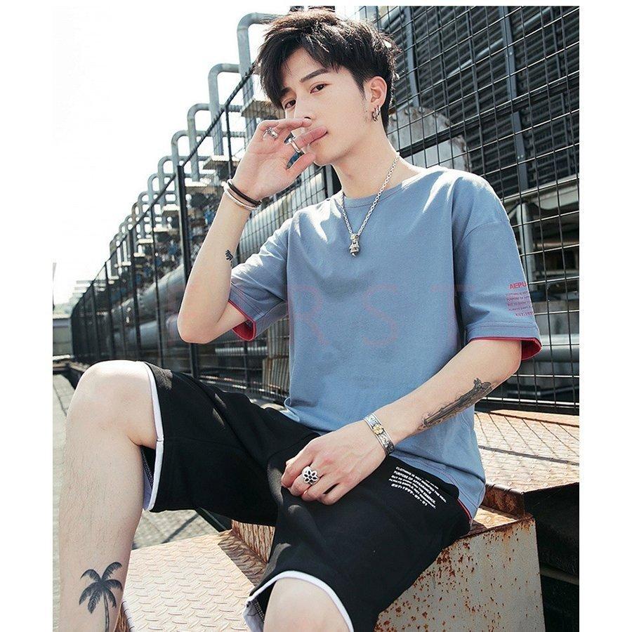 22新作 セットアップ 半袖 メンズ 夏 ジャージ上下セット スウェット 五分丈 パンツ トレーニング ウェア 部屋着 薄 男性 カジュアル 大きいサイズ おしゃれ 週間売れ筋