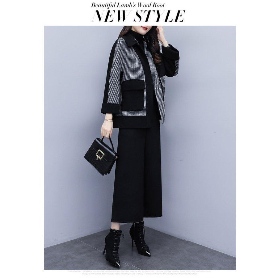 セットアップ 大きいサイズ ロンティー イレギュラー裾 ロングパンツ シンプル 秋服 レディース コットン 丸首 Tシャツ 長袖 チノパン きれいね おすすめ