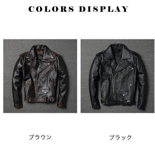 送料無料 バイク 皮ジャン レザージャケット 本革 革ジャン ダブル メンズ ライダースジャケット 店長おすすめ 革ジャケット アメカジ レザー 冬服 秋冬 B系 ブルゾン 防風 ジャケット castillogomez Com