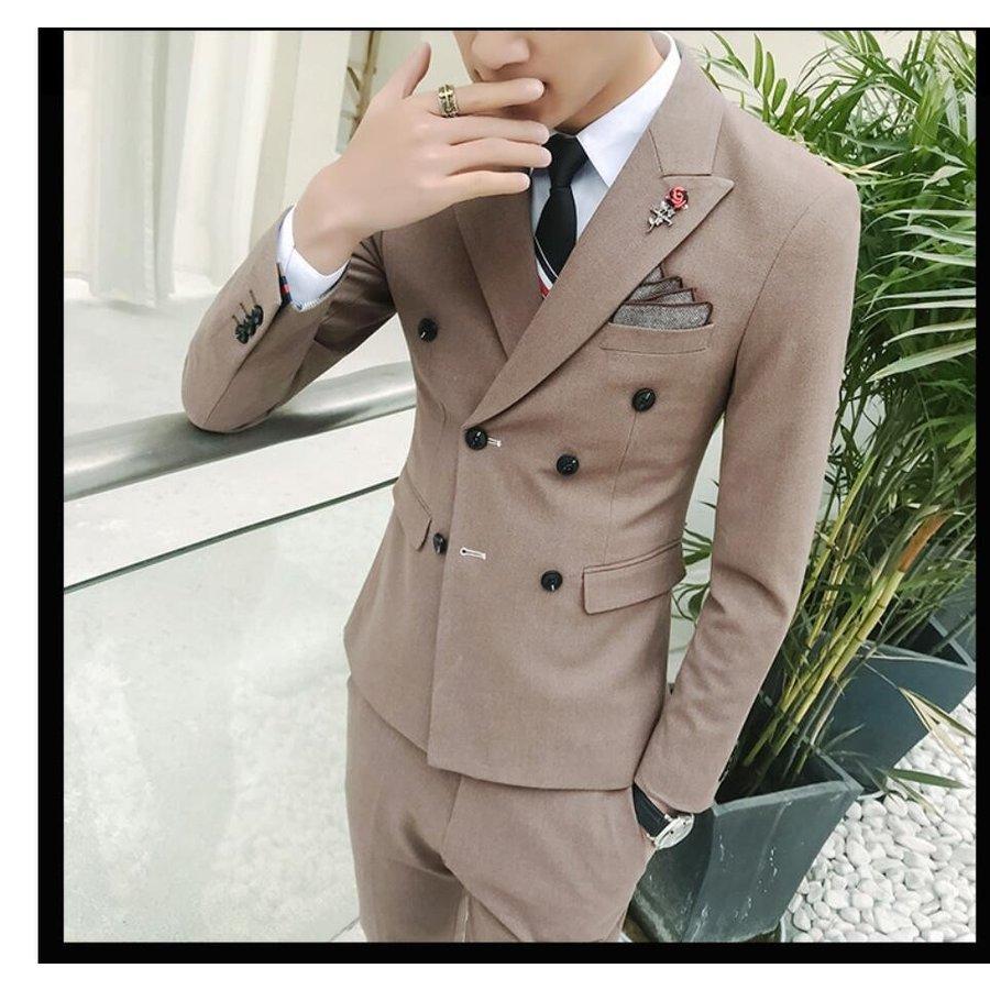 メンズスーツ ダブルボタンスーツ 無地 フォーマルスーツ タキシードスーツ 3点セットスーツ 結婚式 二次会 成人式 卒業式 就職活 春秋冬 ビジネス スーツ 安い