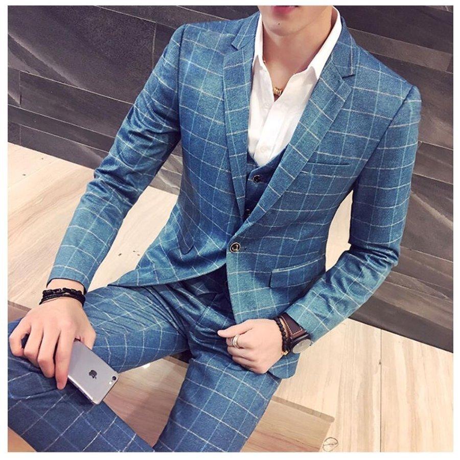 お買得 卒業式 成人式 結婚式 おしゃれ 2つボタンスーツ 3点セットスーツ チェック柄 ビジネススーツ 3ピーススーツ メンズスーツ 就職活動 卒業式 成人式 結婚式 ビジネススーツ 就職活 上品 二次会 冠婚葬祭 披露宴 スーツ フォーマル Adtecplasma Com