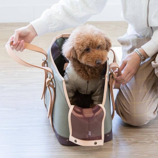 皮革職人によるハンドメイド ドッグキャリーバッグ　Seee キャリー ドッグ バッグ おしゃれ