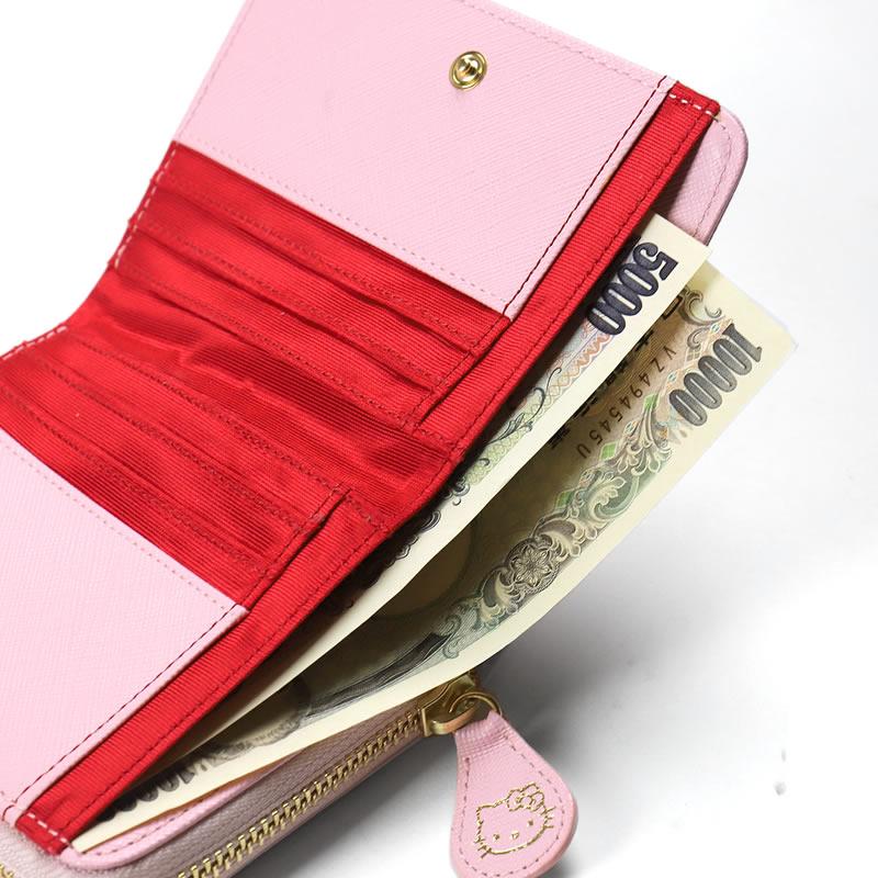 サンリオハローキティちゃんのお財布２点。 ハローキティ HELLO KITTY 二つ折り財布 札入れ ウォレット 12161 牛革