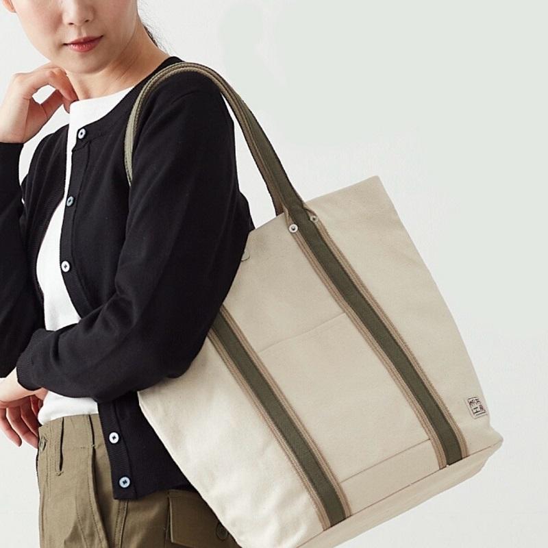 帆布工房 はんぷこうぼう LINE トートバッグ 大きめ 縦型 A4 4号帆布 メンズ レディース 男女兼用 軽量 通勤 仕事 通学 普段使い 大容量 人気 おしゃれ 3J45の画像