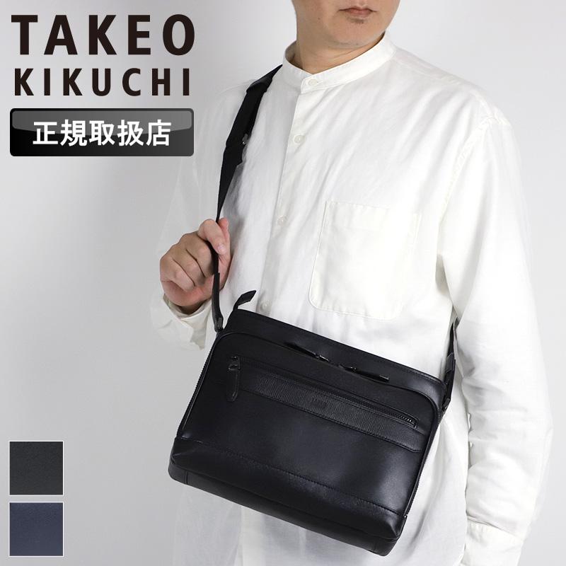 TAKEO KIKUCHI タケオキクチ ニュース ショルダーバッグ 斜め掛けバッグ B5 A5 軽量 撥水 合皮 一部牛革 肩掛け 745122 メンズ 正規品