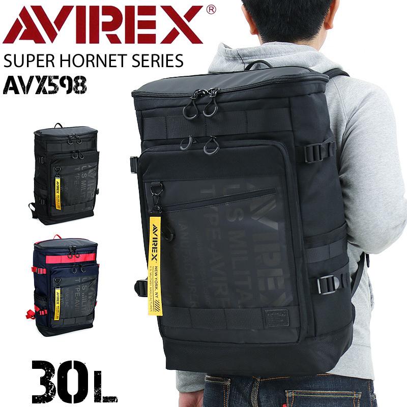 送料無料 AVIREX アヴィレックス  SUPER HORNET スーパーホーネット  スクエアリュック デイパック バックパック 30L A3 AVX598 メンズ｜bagshoparr