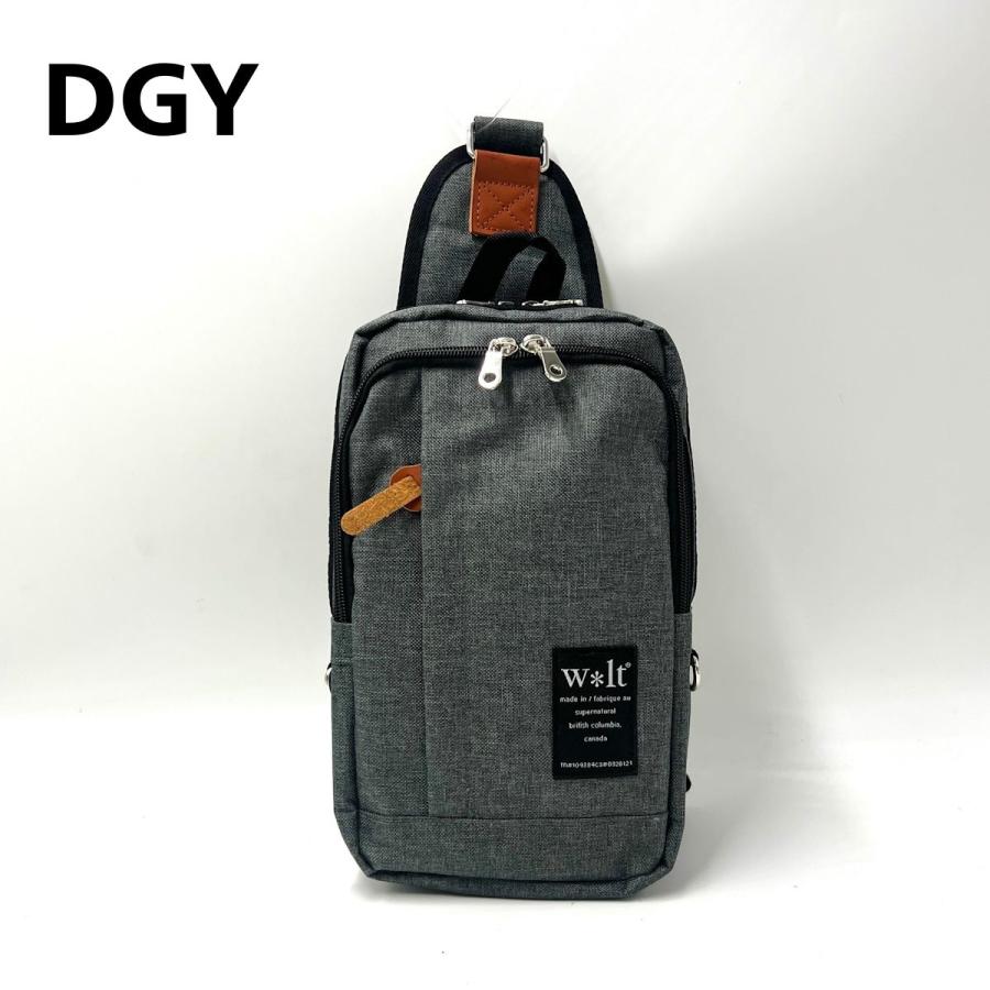 ウォルト ボディバッグ 杢調ポリエステル 4L 軽量 左右背負い替え