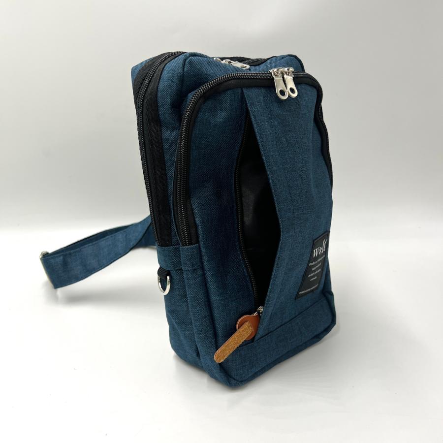 ウォルト ボディバッグ 杢調ポリエステル 4L 軽量 左右背負い替え