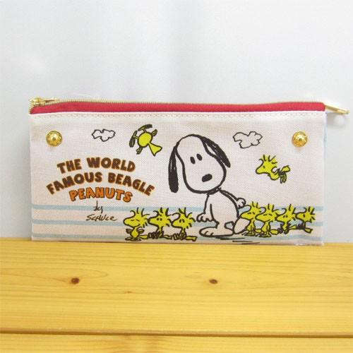 ピーナッツ スヌーピー リバーシブルポーチ ホワイト ブルー Peanuts Snoopy ペンケース ペンポーチ 筆箱 小物入れ コスメポーチ おしゃれ かわいい Es259a 雑貨のおもちゃ箱バーグyahoo 店 通販 Yahoo ショッピング