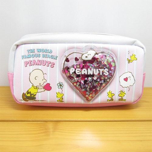 ピーナッツ スヌーピー スクエアポーチ ウェルダースパンコール入り ハート Peanuts Snoopy 筆箱 ペンポーチ ペンケース かわいい おしゃれ グッズ Es260b 雑貨のおもちゃ箱バーグyahoo 店 通販 Yahoo ショッピング