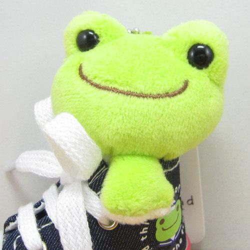 かえるのピクルス スニーカーマスコット デニム カエルのぬいぐるみ カエル雑貨 ピクルスザフロッグカエルの|bague|02