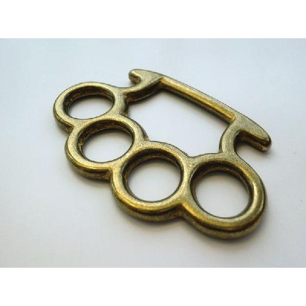 メリケンサック型 キーホルダー 真鍮無垢製(ゴールド ブラス） : 馬具