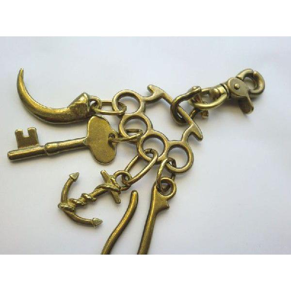 メリケンサック型 キーホルダー 真鍮無垢製(ゴールド ブラス） : 馬具