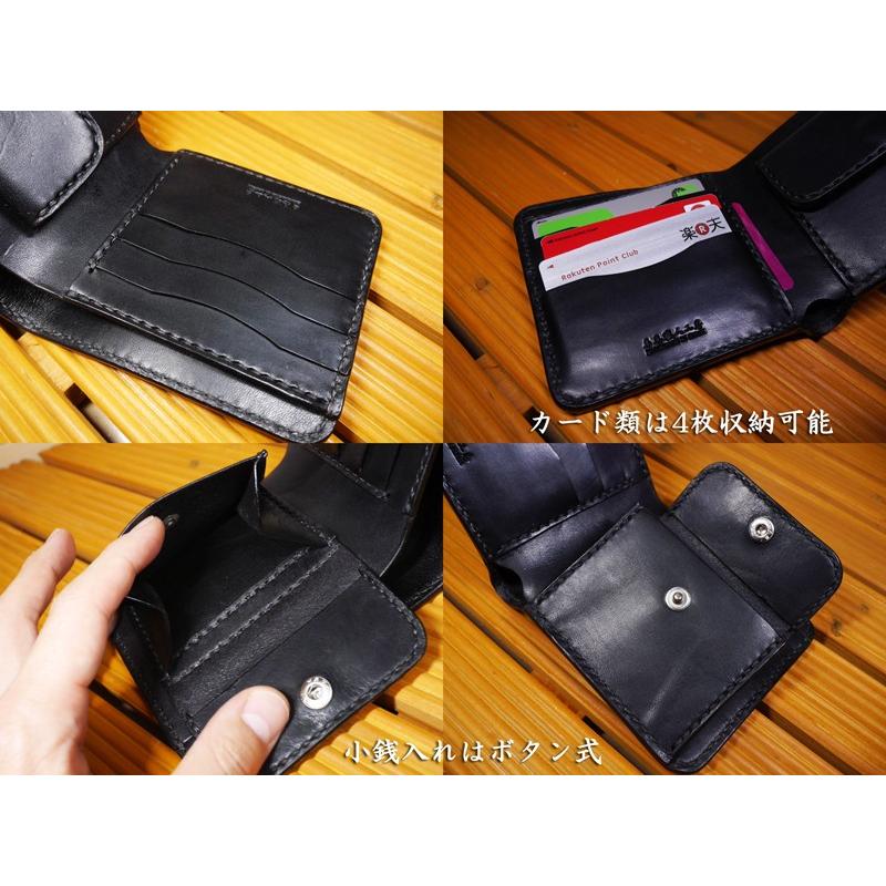二つ折り財布 ショートウォレット ビジネス・フォーマル 黒革 二つ折り財布 ショートウォレット ビジネス・フォーマル 黒革