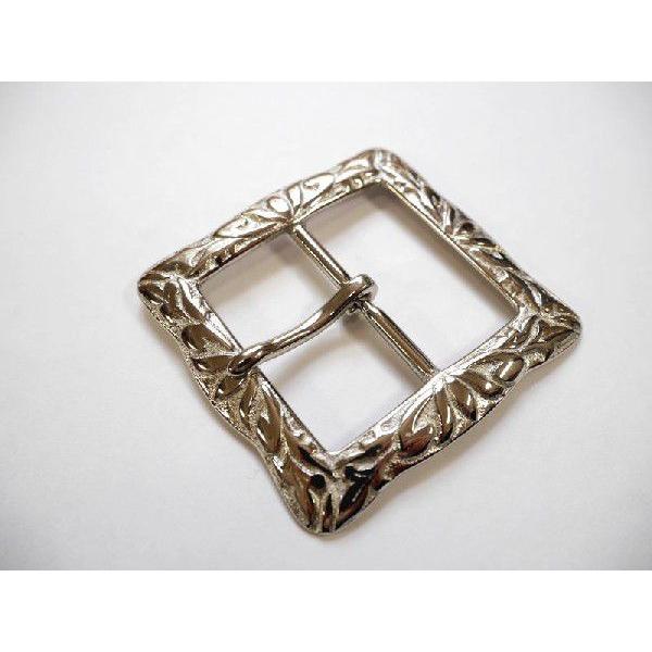 真鍮製 ベルト幅40mm ウエスタン スクエアバックル (シルバー) : 馬具