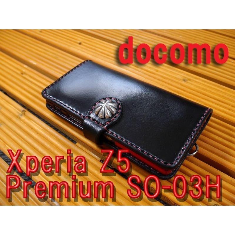 最安値 Docomo Xperia Z5 Premium So 03h エクスペリアz5 プレミアム専用 手帳型ケース ハンドメイド 手縫い 栃木レザー ブラック レッド 黒革 赤 サドルレザー 魅力的な Www Kingfishswimming Com