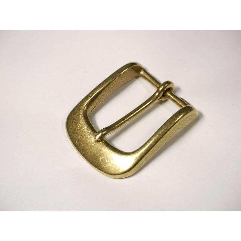 ベルト幅35mm用 通しバックル (ゴールド)真鍮無垢 ブラス : 馬具職人 