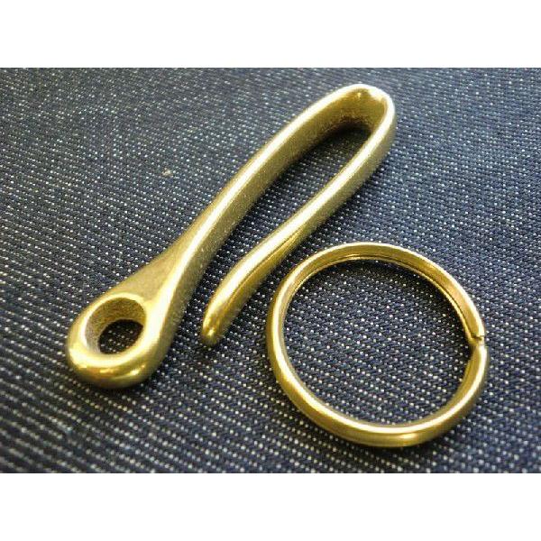 釣り針 ベルトフックキーホルダー キーリング付き】ゴールドブラス
