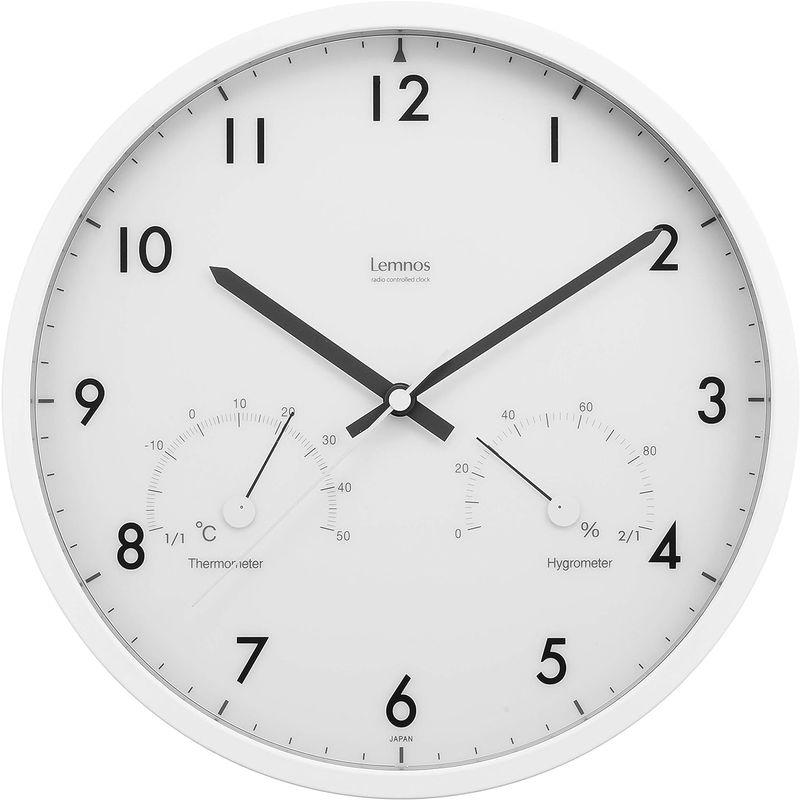 開店記念セール！ レムノス 電波時計 温湿度計付 アナログ Air clock ブラウン LC09-11W BW Lemnos φ300×d50mm