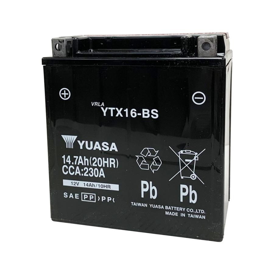 台湾 YUASA ユアサ YTX16-BS バイクバッテリー 互換 GTX16-BS FTH16-BS DTX16-BS 初期充電済 即使用可能 バルカン1500クラシック ゼファー1100RS｜baikupatuhakase2｜02