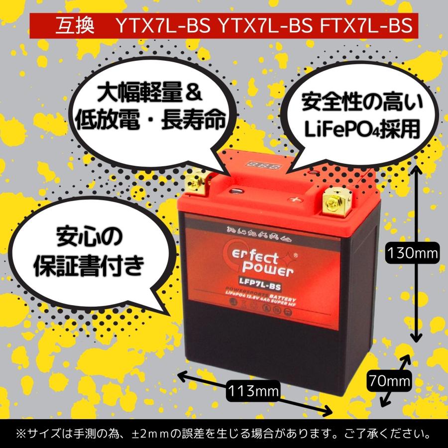 パーフェクトパワー LFPR7L-BS バイク用 LiFePO4 リン酸鉄リチウム