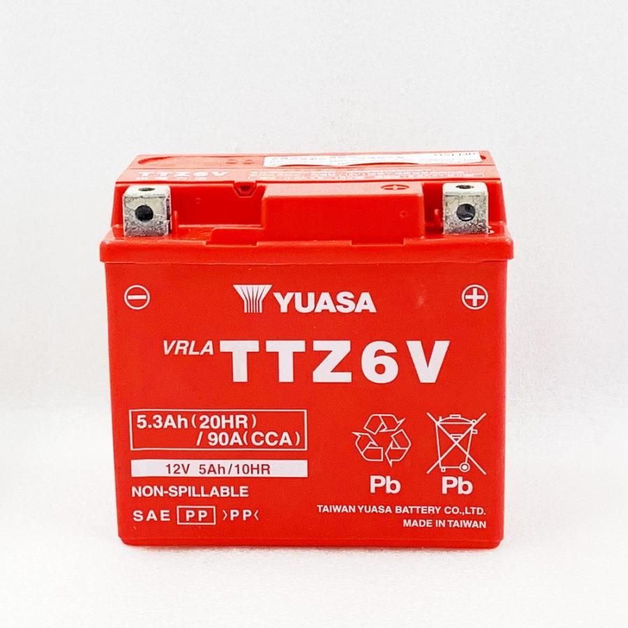 台湾ユアサ YUASA TTZ6V 初期充電済 バイクバッテリー 互換 YTZ6V FTZ6V GTZ6V YTX5L-BS 即使用可能｜baikupatuhakase｜03