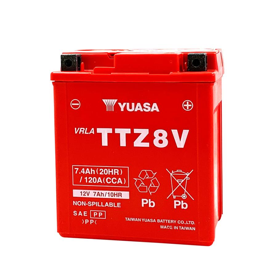 台湾ユアサ YUASA TTZ8V バイクバッテリー 充電済 互換 GTZ8V YTZ8V YTX7L-BS 即使用可能 PCX リード125 YZF-R25 YZF-R3A MT250｜baikupatuhakase｜02