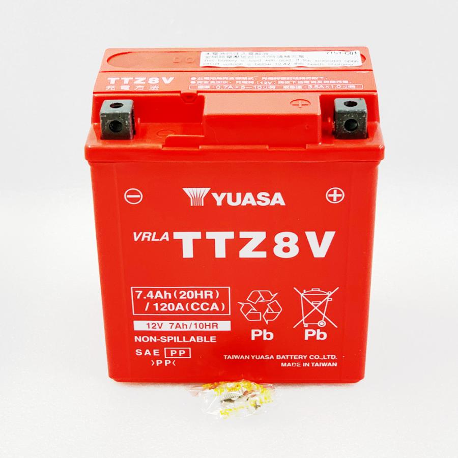 台湾ユアサ YUASA TTZ8V バイクバッテリー 充電済 互換 GTZ8V YTZ8V YTX7L-BS 即使用可能 PCX リード125 YZF-R25 YZF-R3A MT250｜baikupatuhakase｜04