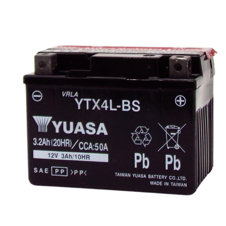 TYTX4L-BS (YTX4L-BS 互換)台湾ユアサ！新品！原付・スクーター用バッテリー！ TAIWAN YUASA（台湾ユアサ） YUASA YTX4L-BS 充電済 バイクバッテリー
