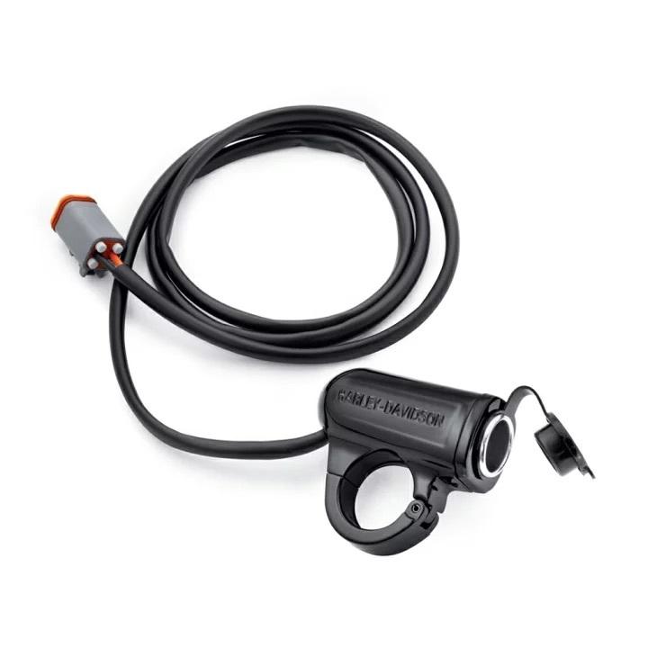 ハーレー純正　補助パワーポート（クローム）シガーソケット69200970 Harley Davidson（ハーレー・ダビッドソン） ハンドルバーマウント付き