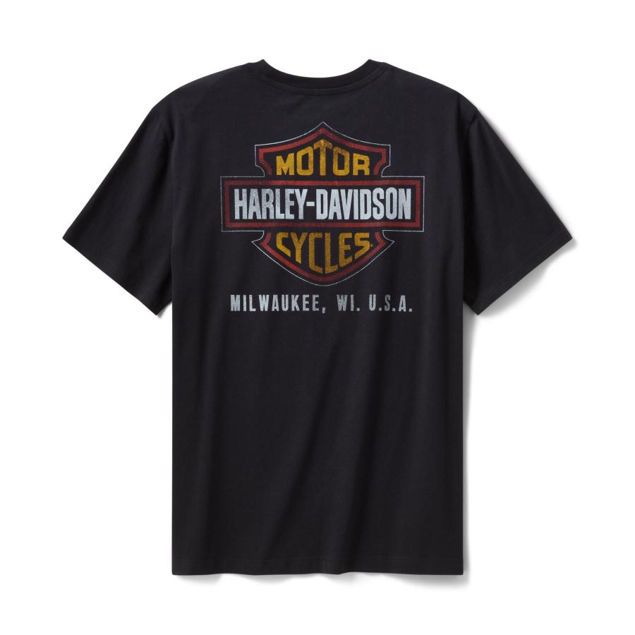 KTさま専用ハーレーダビッドソン両A面バイカー&イーグルTシャツUSA製L黒 Harley Davidson（ハーレー・ダビッドソン） 両面プリント Tシャツ