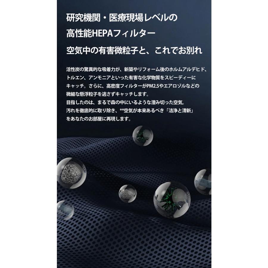 小型空気清浄機 40畳対応 HEPAフィルター搭載 2026最新型】空気清浄機 小型 【40畳対応】UV除菌×HEPAフィルターで