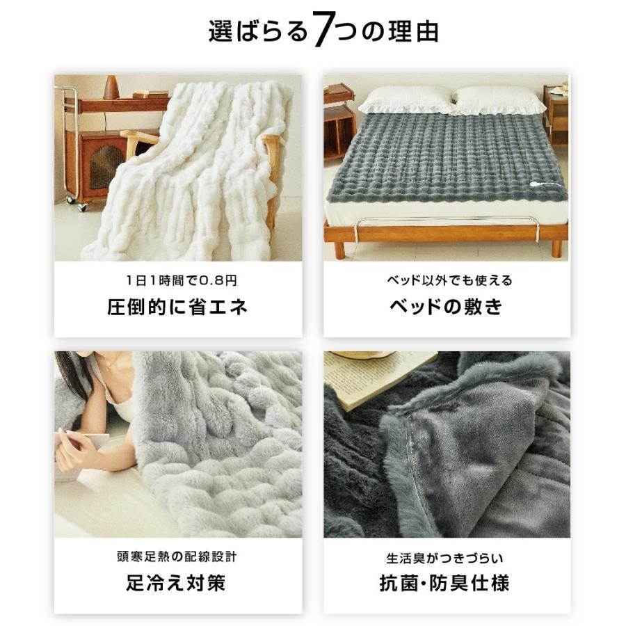 クーポンで6,980円から ふわとろ毛布 電気毛布 掛け敷き 即暖 保温 2枚