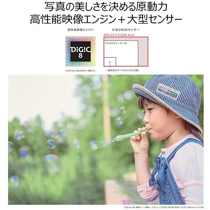 【初期/レア】 Canon ミラーレス一眼カメラ EOS Kiss M2 ダブルレンズキット ブラック KISSM2BK-WLK 【MYK2347248802】(82069円)