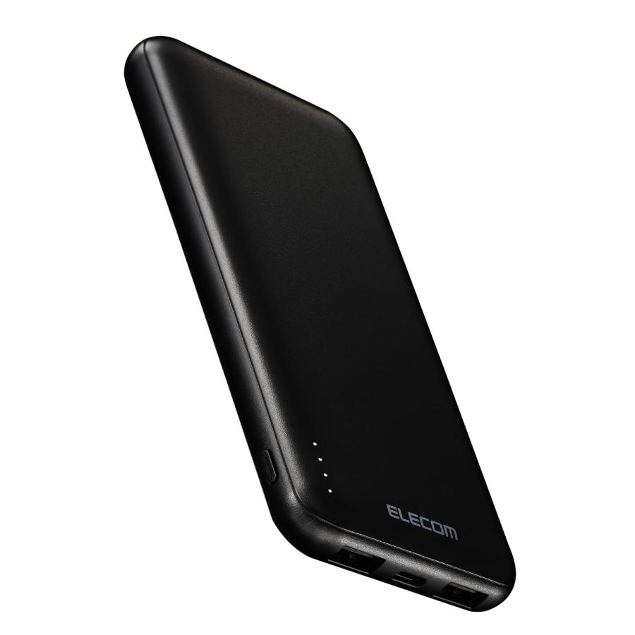 エレコム モバイルバッテリー 10000mAh 15W 3ポート Type-C×1 USB-A×2 microB 入力専用 機内持ち込み可 PSE技術基準適合 ブラック EC-C37BK 代引不可商品（Yahoo!・World Free Store）