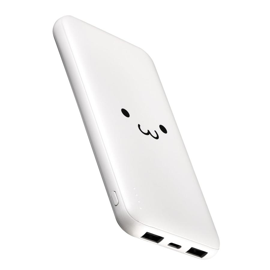 エレコム モバイルバッテリー 10000mAh 15W 3ポート Type-C×1 USB-A×2 microB 入力専用 機内持ち込み可 PSE技術基準適合 しろちゃん EC-C37WF 代引不可商品（Yahoo!・World Free Store）