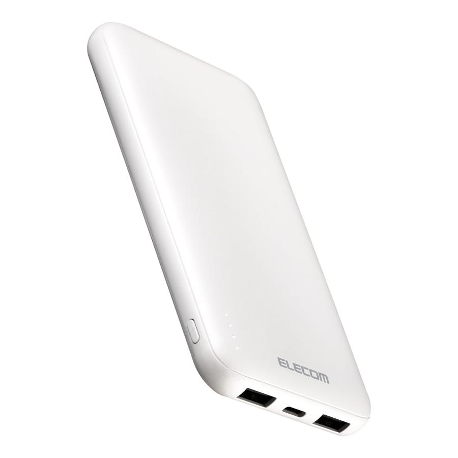 エレコム モバイルバッテリー 10000mAh 15W 3ポート Type-C×1 USB-A×2 microB 入力専用 機内持ち込み可 PSE技術基準適合 ホワイト EC-C37WH 代引不可商品