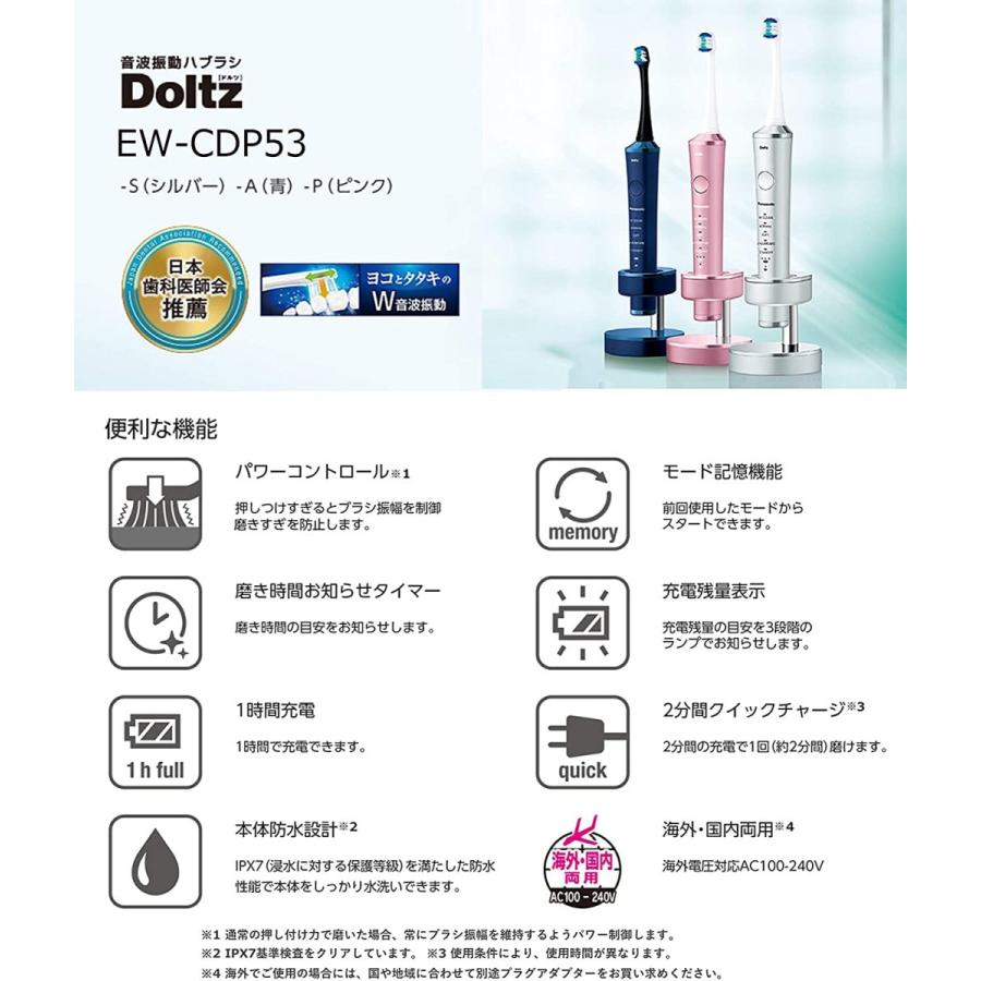 Doltz パナソニック 電動歯ブラシ ドルツ ピンク EW-CDP53-P : World